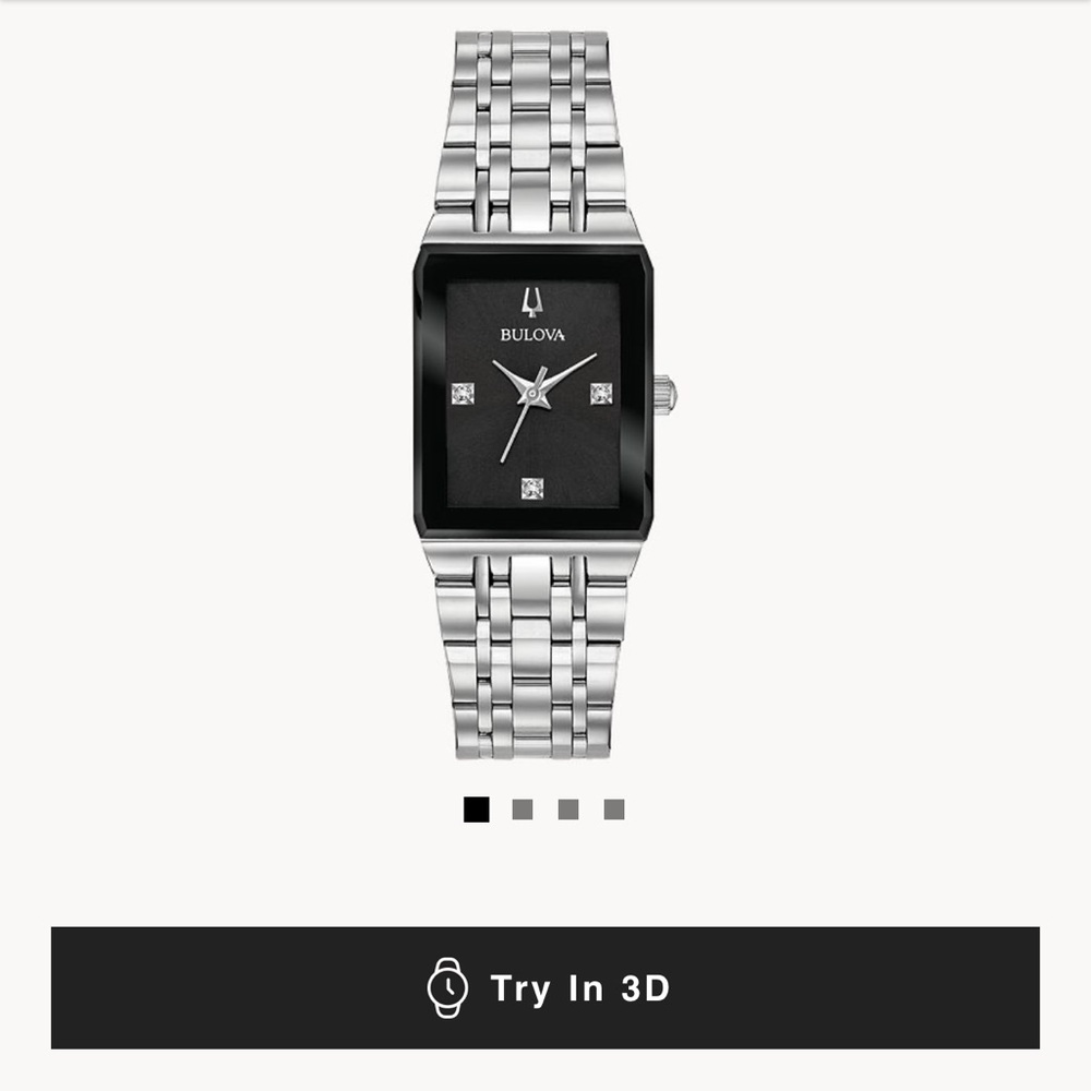 Bulova Quadra Silver Watch